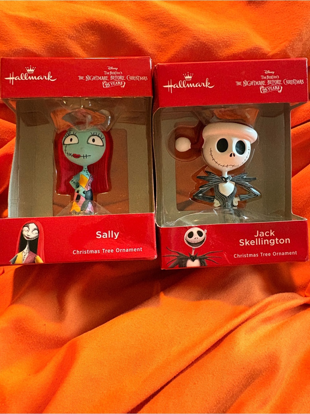 Hallmark The Nightmare Before Christmas Sally & Jack Ornaments